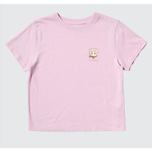 Mofusand x Uniqlo Teddy Bear Meow Short Sleeve T-shirt in Pink
